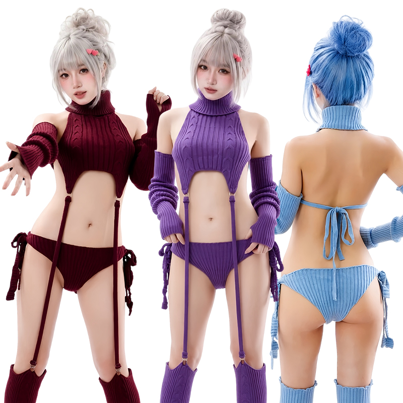 Anime Cosplay Thick - SENMHS Original Black Sexy Gothic Garter