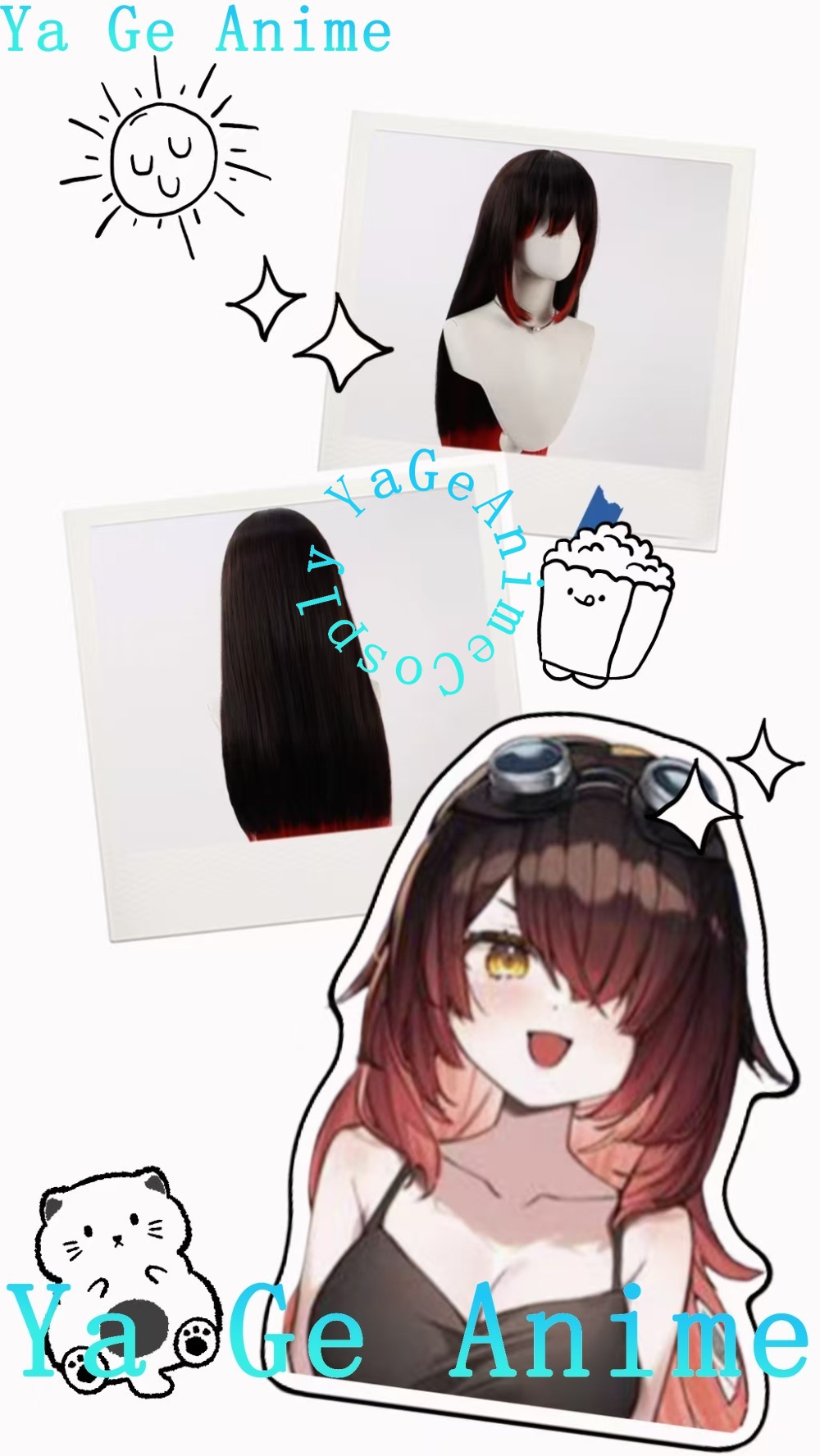 Anime Cosplay Realistic - Cosplay Wig Long Loose Hair Gradient