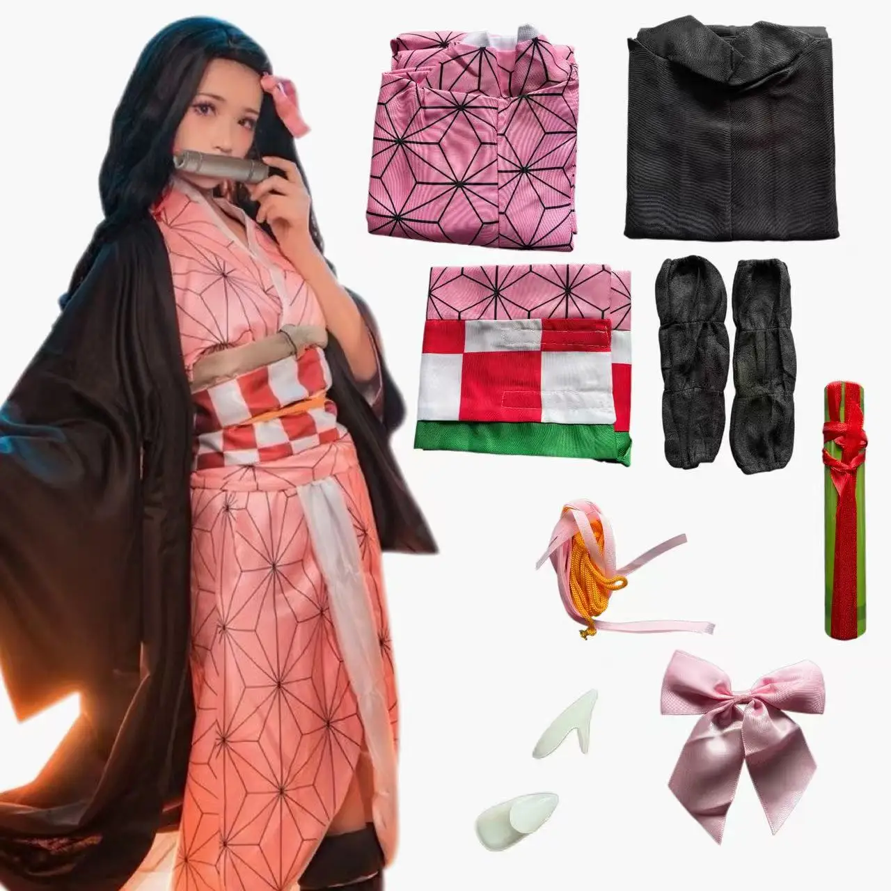 Anime  Kamado Nezuko Cosplay C - Anime Cosplay Realistic 评论和价格