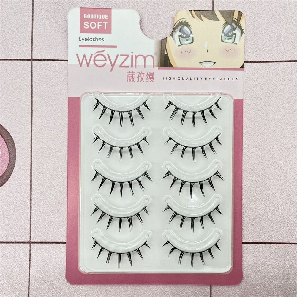 Faux Mink False Eyelashes 5 Pa - Anime Cosplay Thick 评论和价格