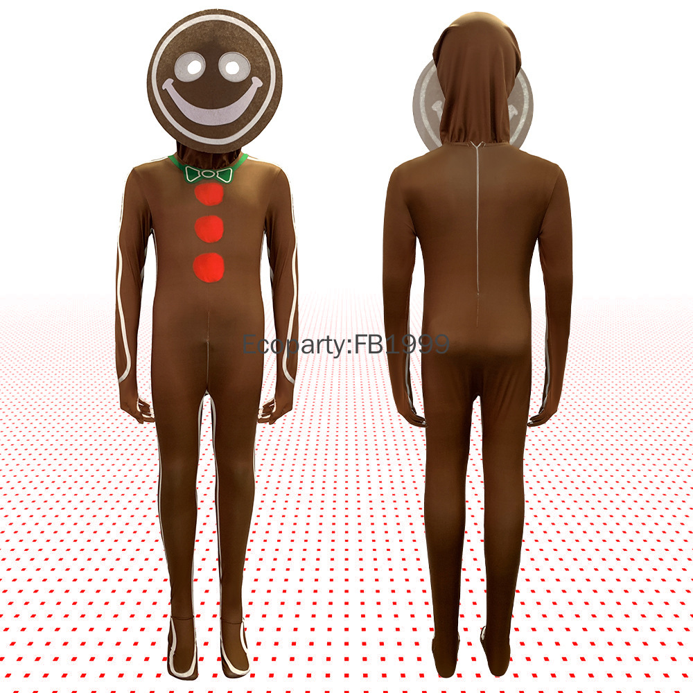 Adult Kids Gingerbread Man Cos - Anime Cosplay Boy 评论和价格
