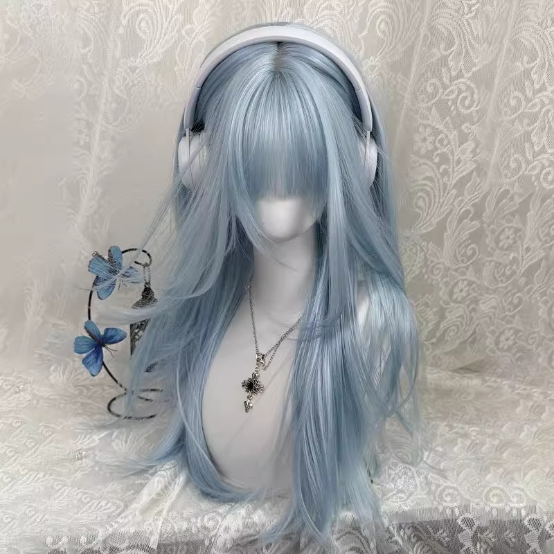 Pastel Light Blue Long Straigh - Anime Cosplay Thick 评论和价格