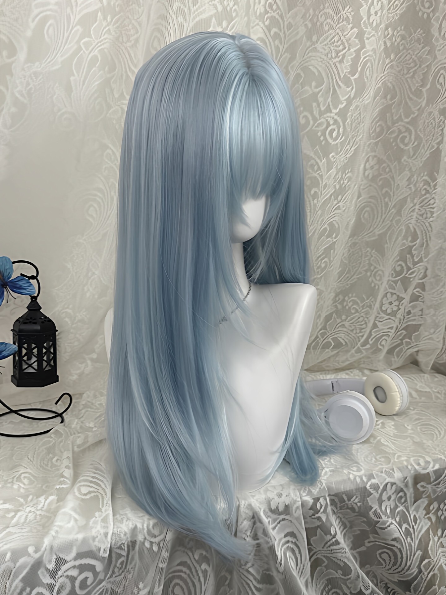 Pastel Light Blue Long Straigh - Anime Cosplay Thick 评论和价格