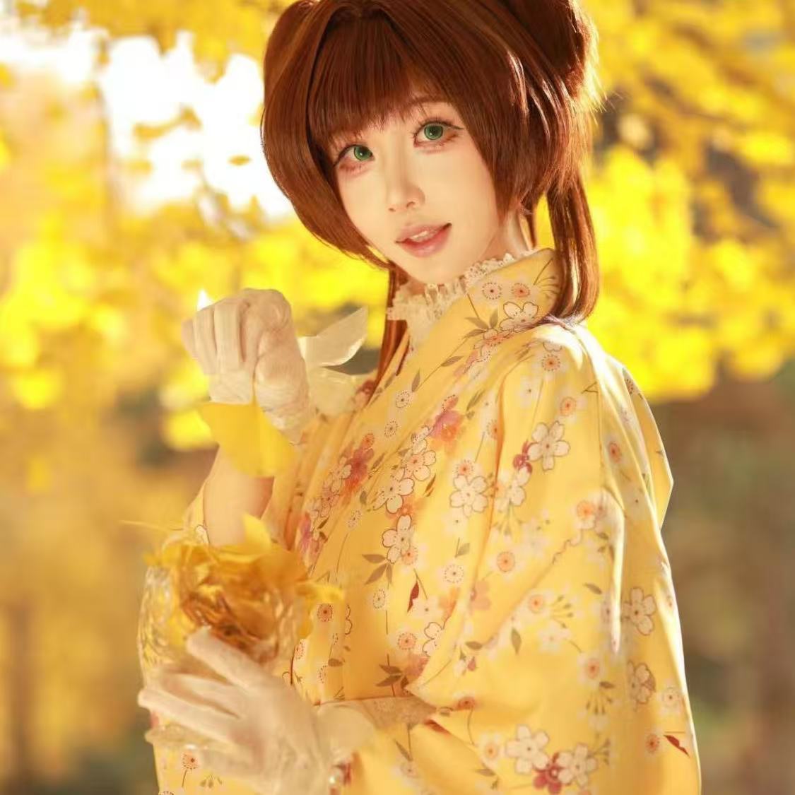 Cute Yellow Kimono Girls Japan - Asian Cosplay Anime 评论和价格